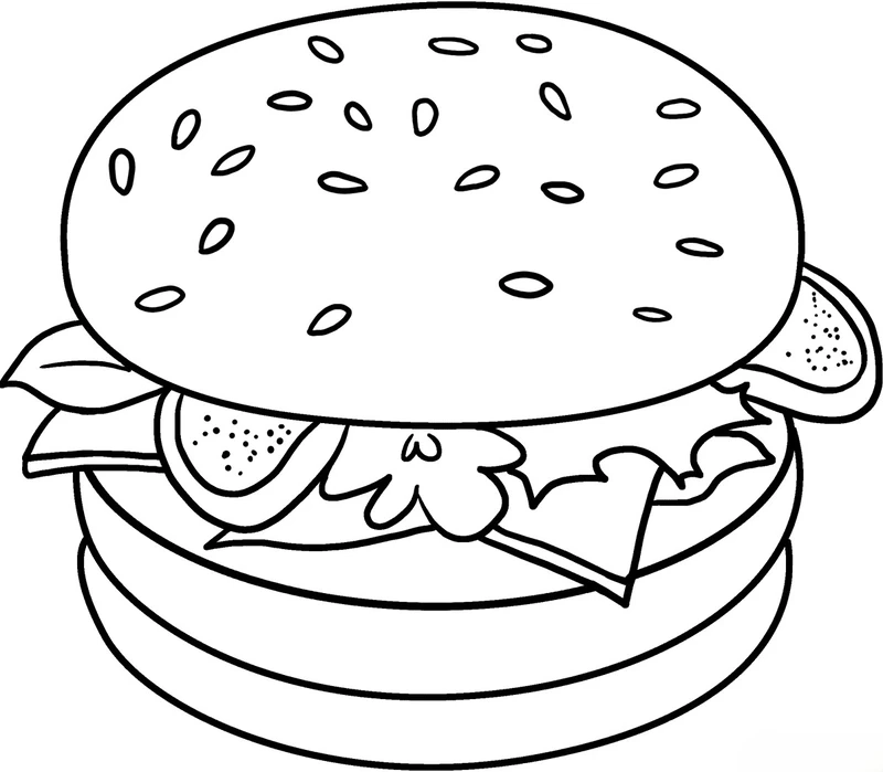 Khám phá ngay tranh tô màu hamburger đẹp cho bé yêu