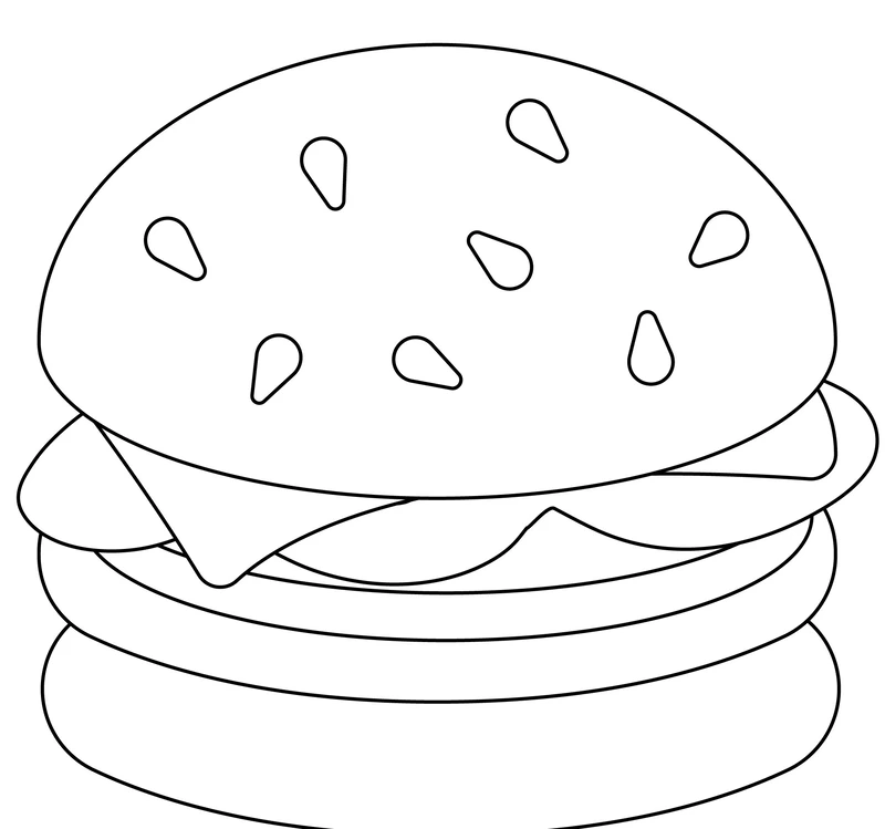 Bé vui sáng tạo với tranh tô màu hamburger cho bé
