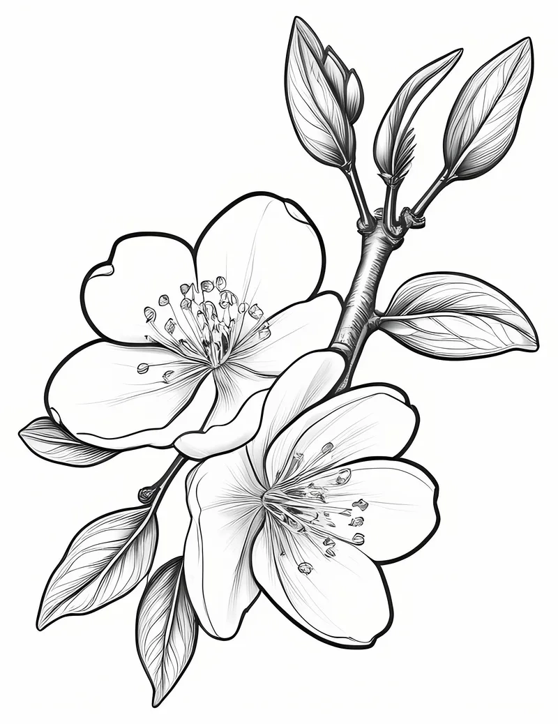 Khám phá miễn phí tranh tô màu hoa đào free ngay