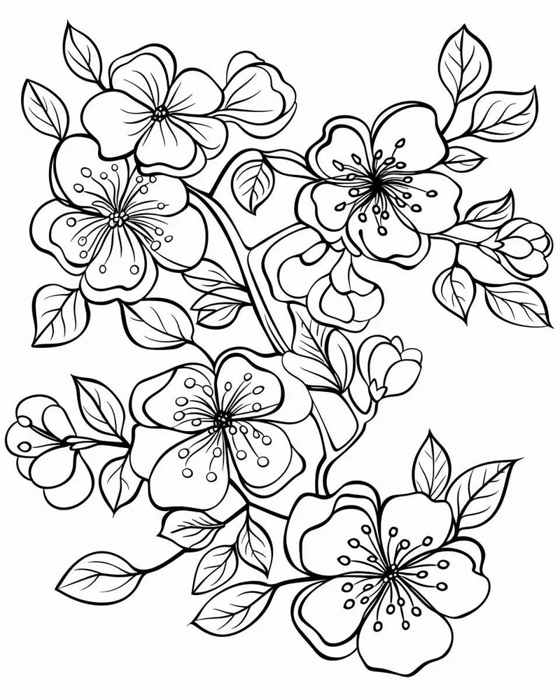 Bé vui học với tô màu hoa đào cho bé 5 tuổi