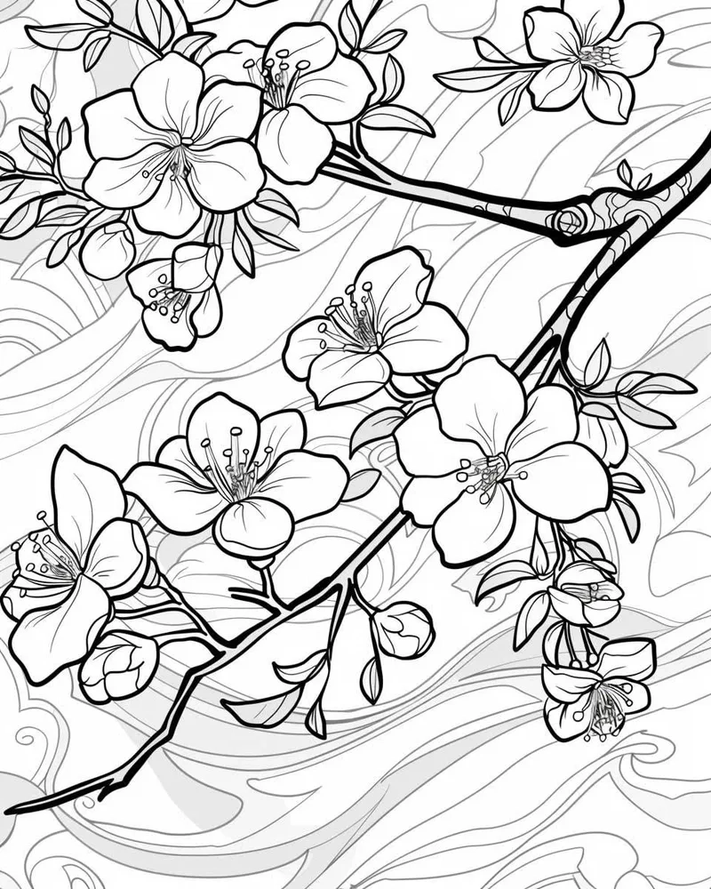 Bé học vẽ sáng tạo cùng bé tập tô màu hoa đào