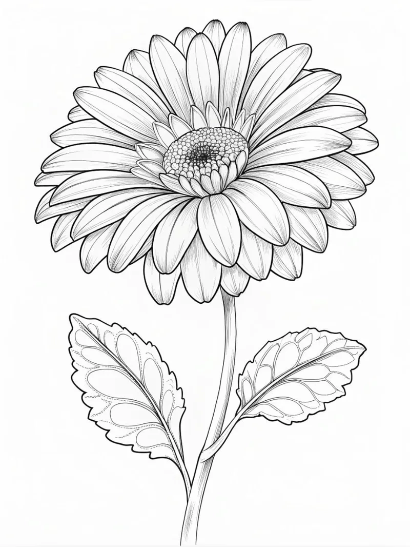 Thỏa sức sáng tạo với tranh tô màu hoa đồng tiền đẹp