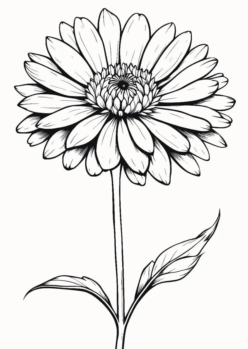 Bé yêu thích học vẽ với tranh tô màu hoa đồng tiền cho bé