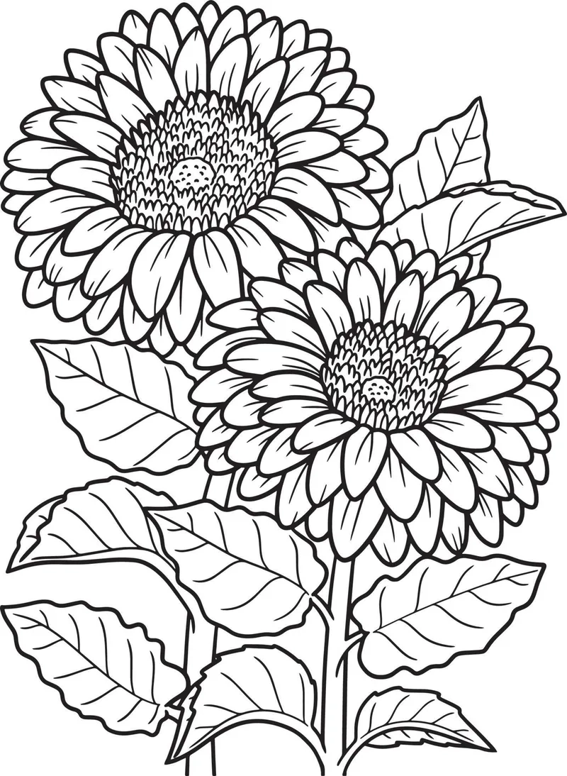 Thỏa sức tô vẽ cùng tranh tô màu bông hoa đồng tiền