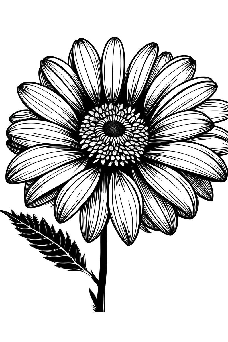 Khám phá sắc màu độc đáo với tô màu hoa đồng tiền cách điệu