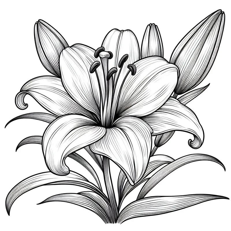 Bé dễ học với tô màu hoa huệ đơn giản