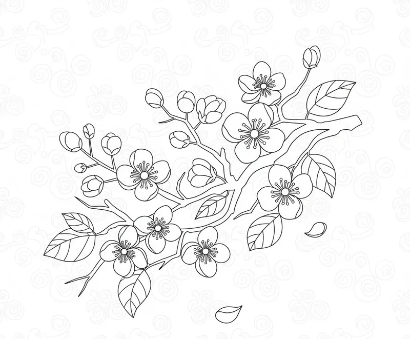 Truyền thống Việt với tranh tô màu hoa mai truyền thống