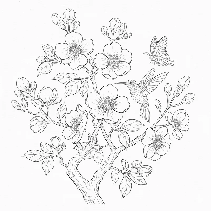 Học sinh yêu thích tranh tô màu hoa mai tiểu học