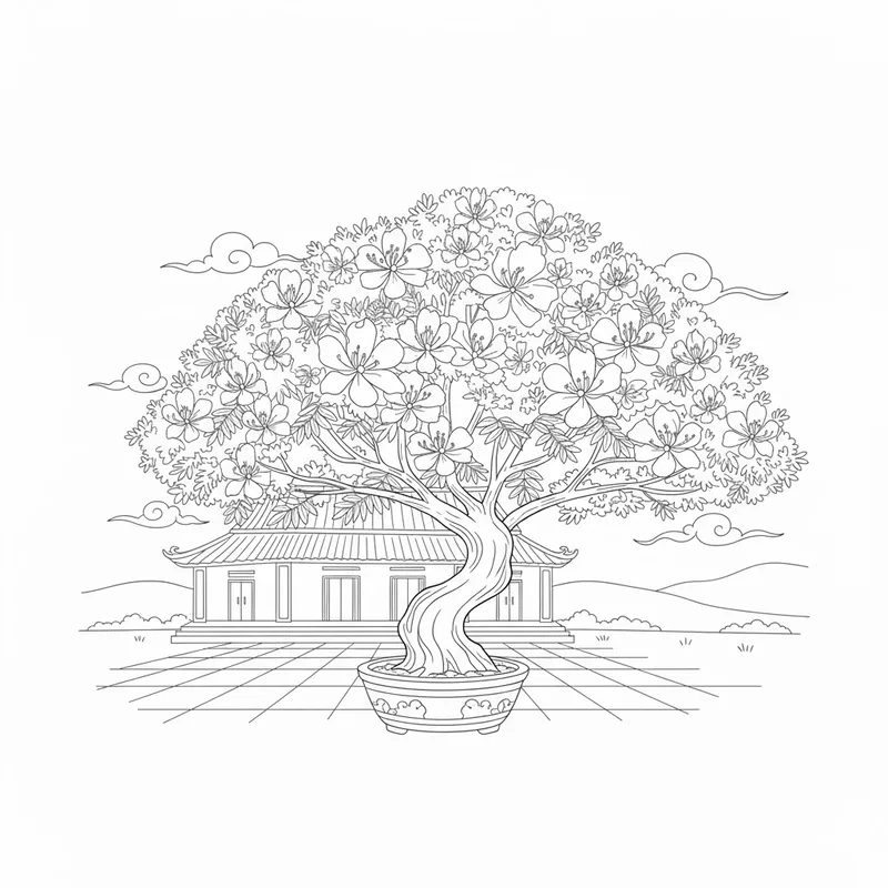 Tải nhanh tranh tô màu hoa mai tải nhanh cho bé