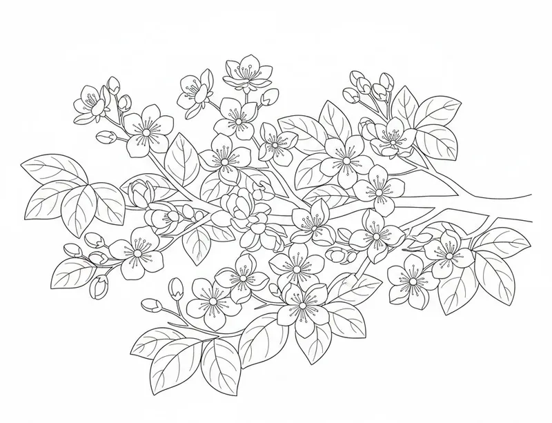 Thử sức với tô màu bông mai đơn giản và đẹp