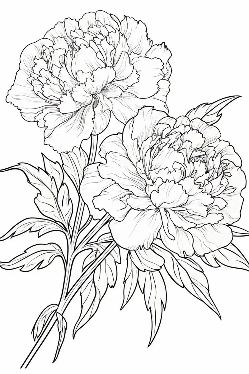 Thỏa sức sáng tạo với tranh tô màu hoa mẫu đơn đẹp