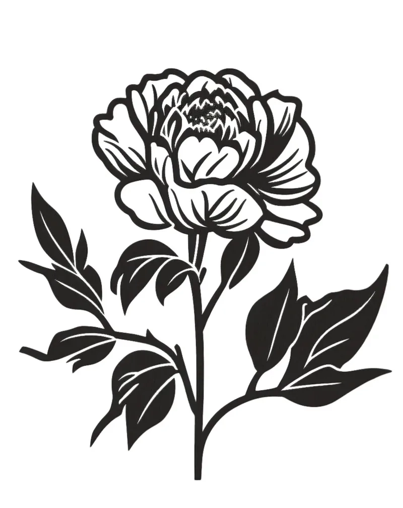 Tải ngay tải tranh tô màu hoa mẫu đơn cho bé vui