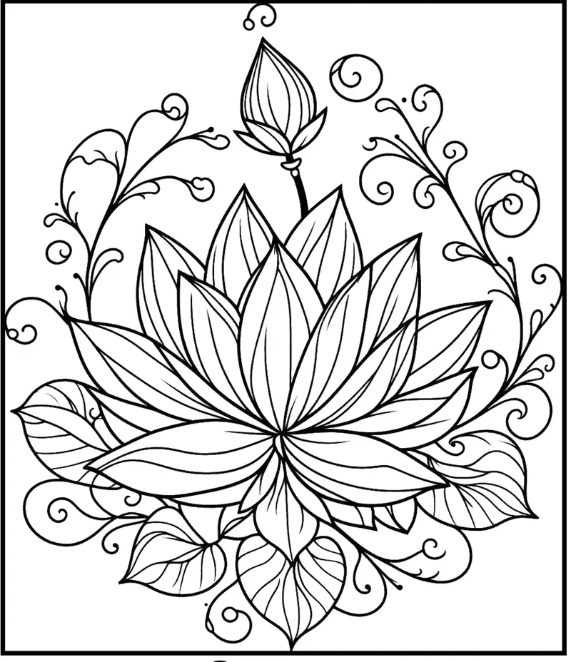 Bộ sưu tập tranh tô màu hoa sen