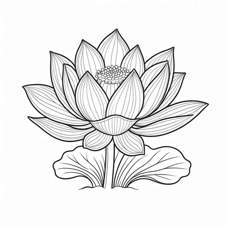 File tranh tô màu hoa sen