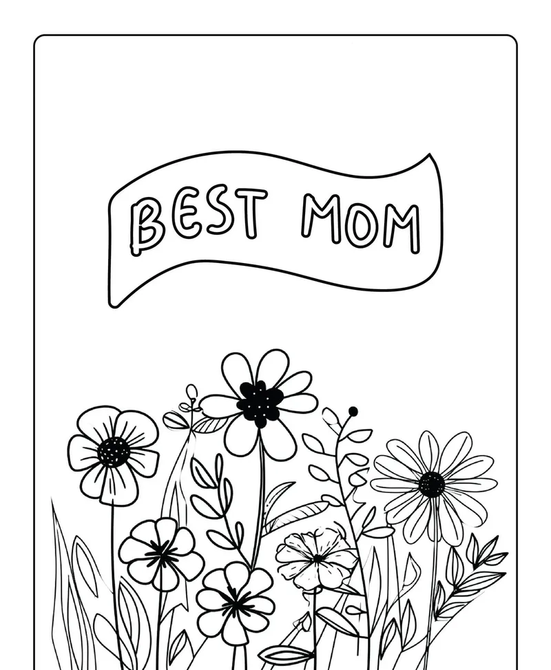 Vẽ đơn giản cùng tô màu hoa tặng mẹ đơn giản