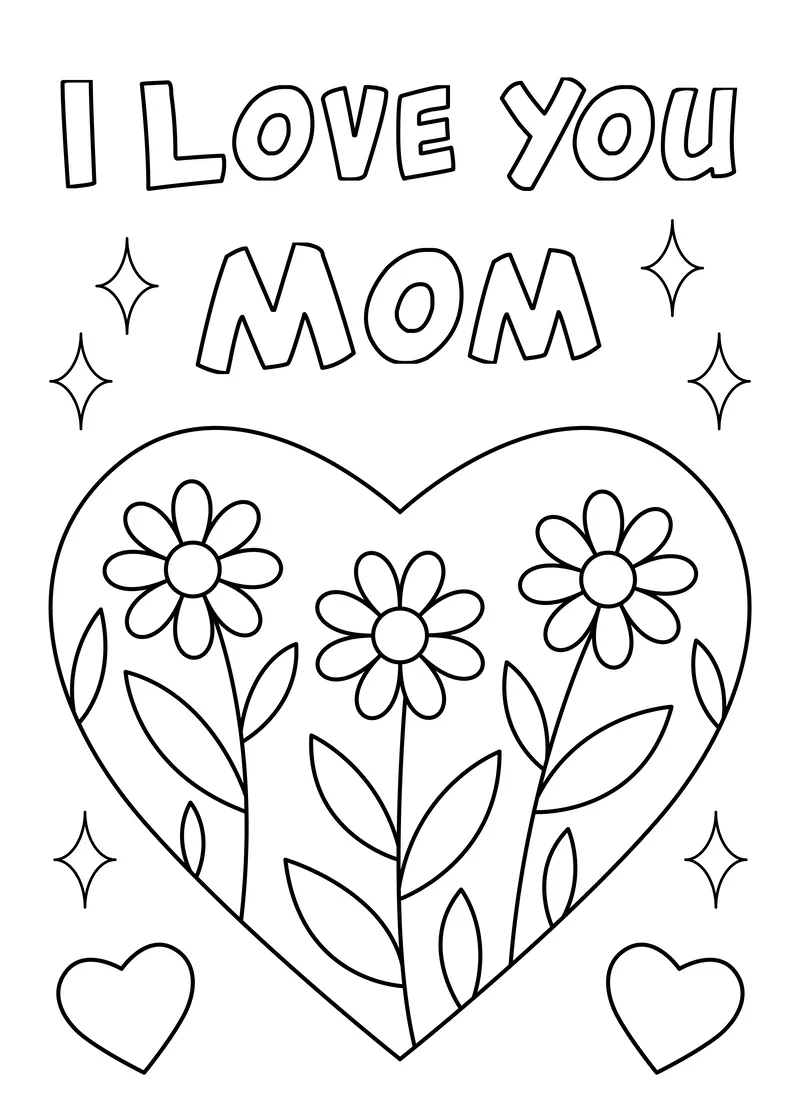 Chuẩn kích thước với tranh tô màu hoa tặng mẹ lớn