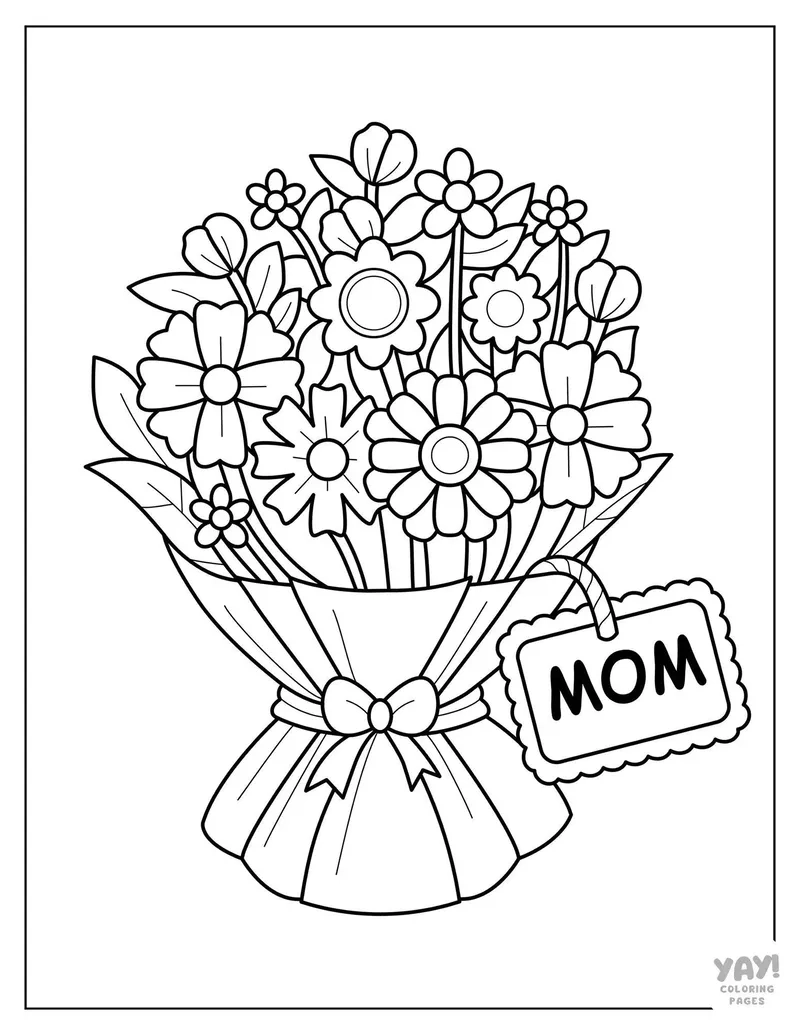 Bé vẽ yêu thương với tranh tô màu bé tặng hoa cho mẹ
