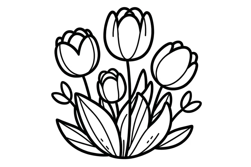 Tải miễn phí tranh tô màu hoa tulip pdf tại nhà
