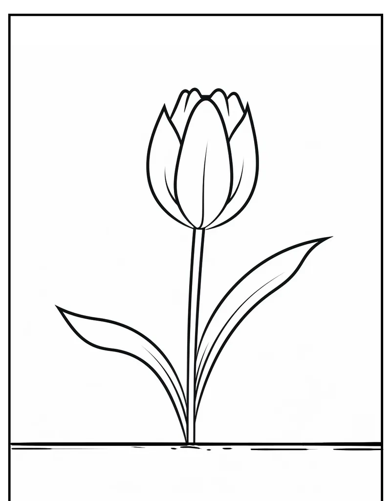 Thử ngay tô màu hoa tulip đơn giản cho bé