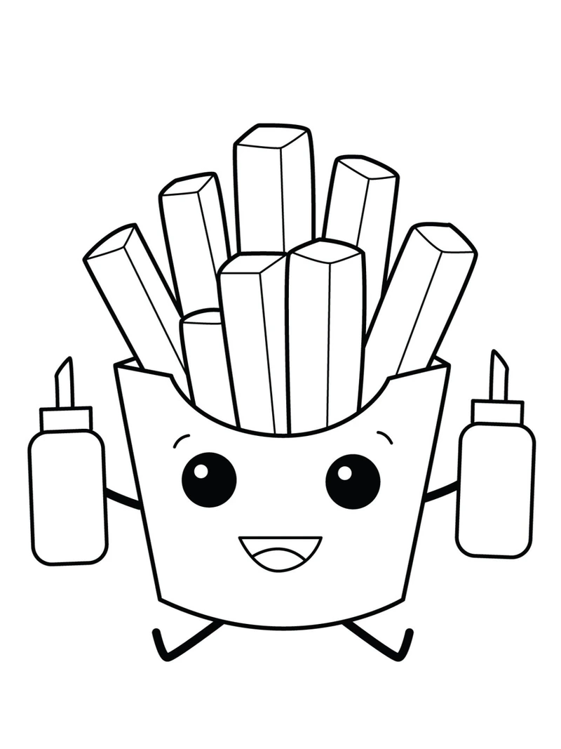 Bé yêu mê mẩn với ảnh tô màu khoai tây chiên