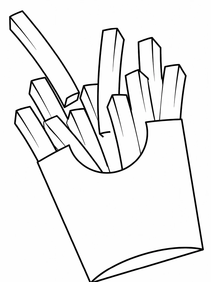 Bé mê màu sắc với tranh tô màu thức ăn nhanh khoai tây chiên