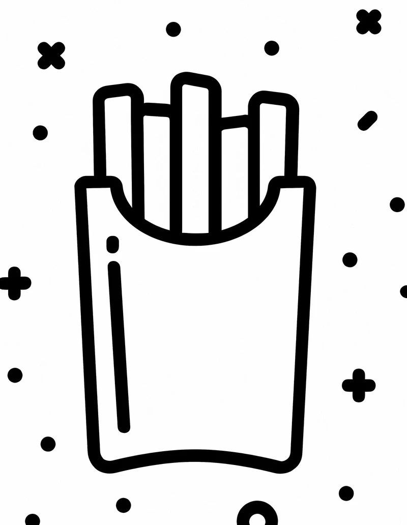 Bé vui nhộn với tô màu hình khoai tây chiên