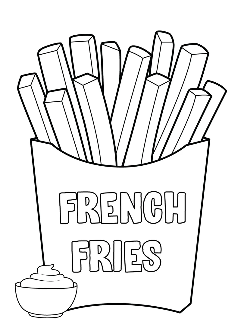 Khám phá màu sắc tranh tô màu khoai tây chiên cartoon