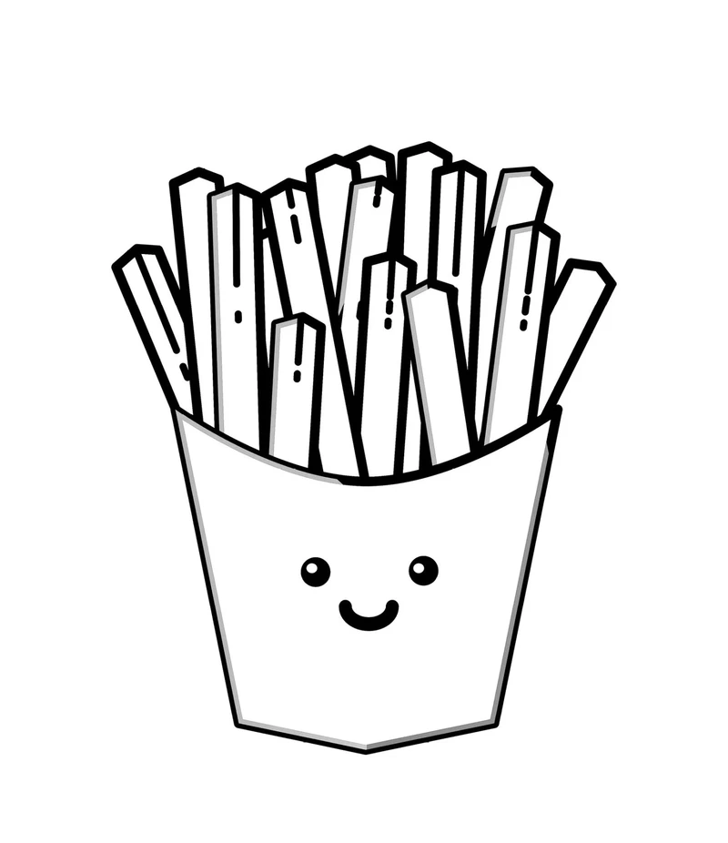 Bé mê mẩn sáng tạo tranh tô màu khoai tây chiên đơn giản