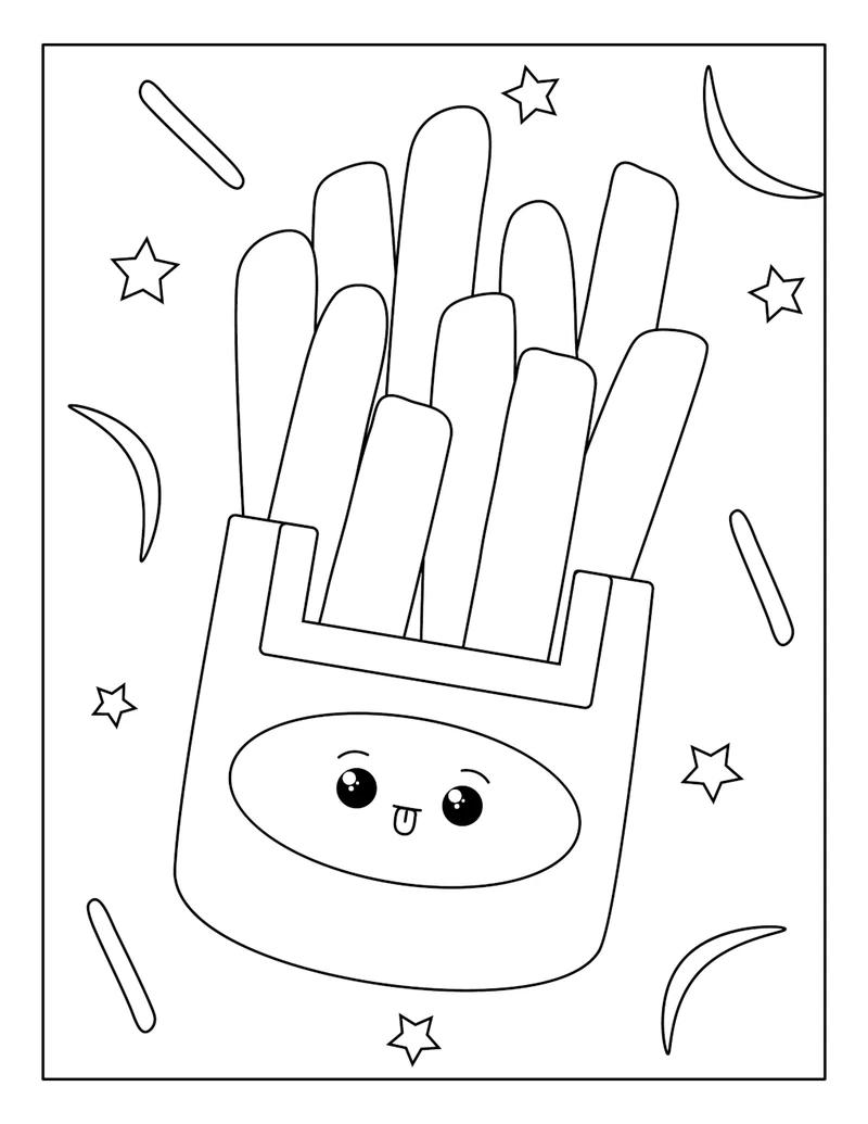 Giờ chơi học tập với tranh tô màu khoai tây chiên cho bé mẫu giáo