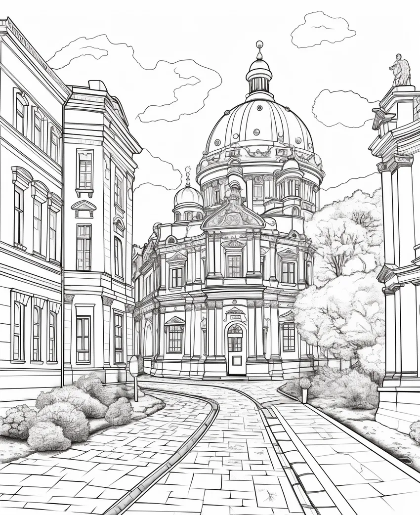 Tô màu skyline thành phố rực rỡ ánh sáng về đêm