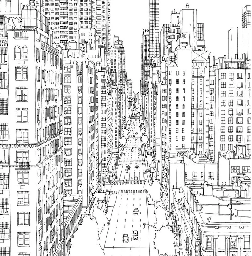 Tô màu cảnh thành phố ban đêm lung linh ánh đèn