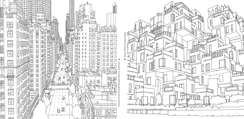 Khám phá tranh tô màu thành phố hiện đại đầy sáng tạo