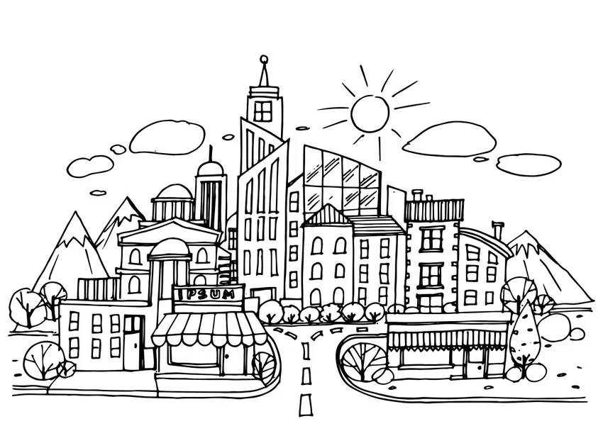 Thỏa sức tô màu khu dân cư sinh động và thân thiện