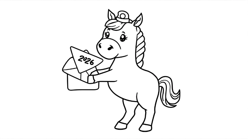 Hình vẽ bao lì xì ngày tết với họa tiết hoa mai vàng