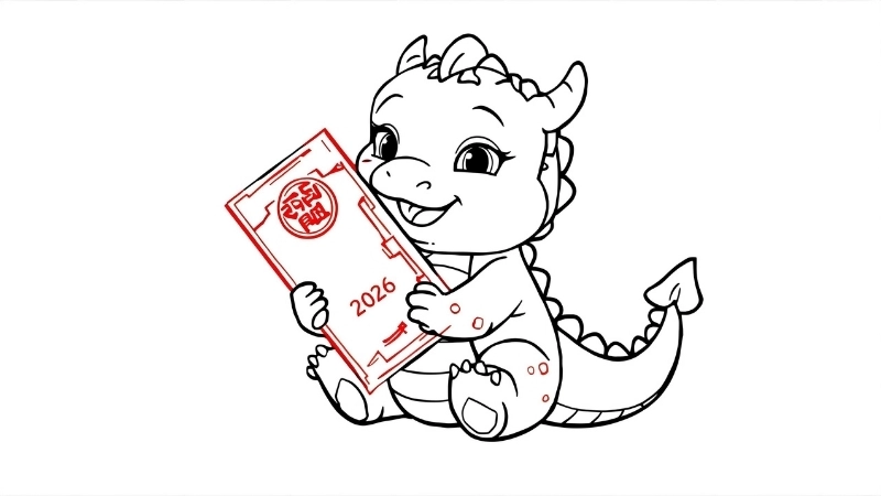 Tổng hợp mẫu bao lì xì tô màu hình con giáp ngộ nghĩnh