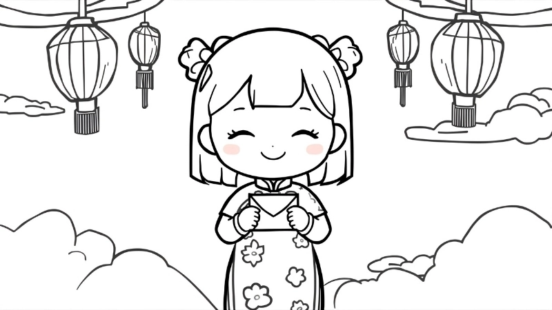 Ý tưởng thiết kế bao lì xì tô màu sáng tạo cho học sinh