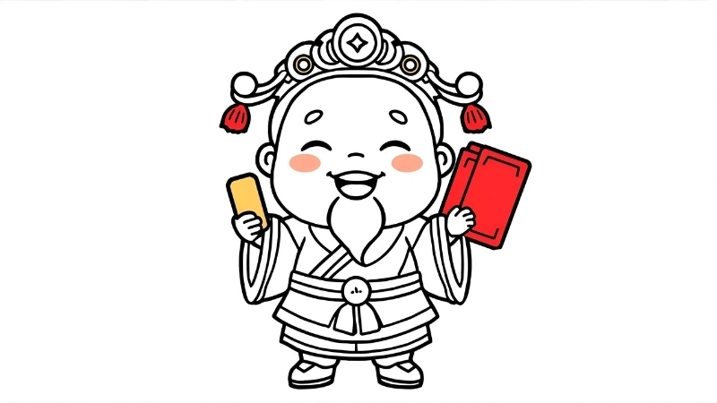 Mẫu tranh tô màu bao lì xì con rồng uy nghi và mạnh mẽ