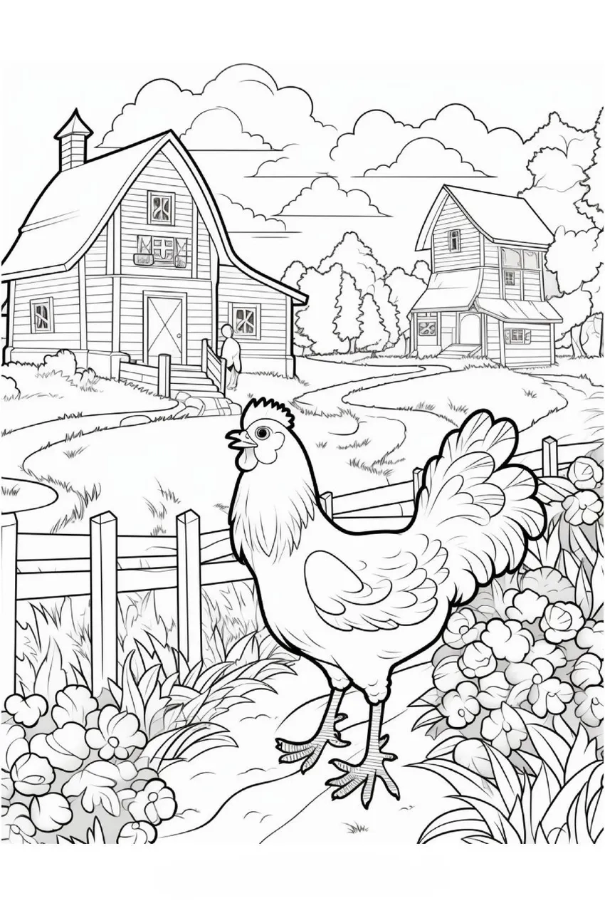 Tô điểm tranh tô màu phong cảnh làng quê thật sống động