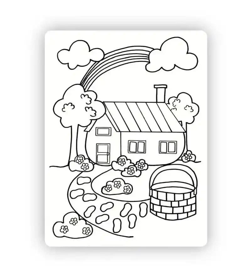 Tranh tô màu ngôi nhà bé tập tô giúp bé rèn luyện khéo léo