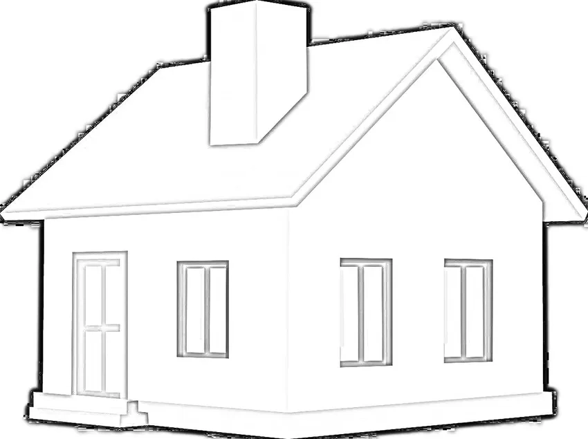 Tranh tô màu ngôi nhà xinh có ống khói đáng yêu, dễ tô màu