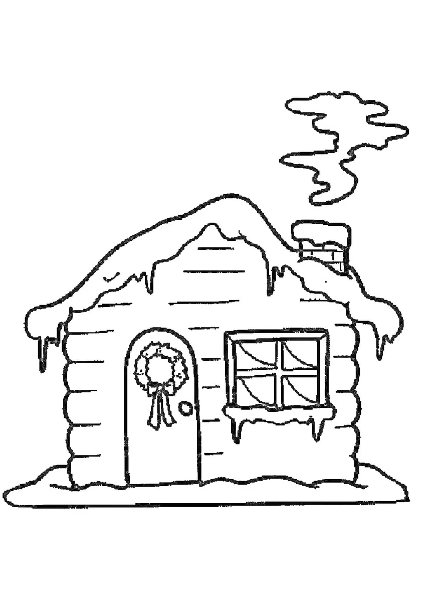 Tranh tô màu cảnh nhà ống khói sống động, bé thích mê