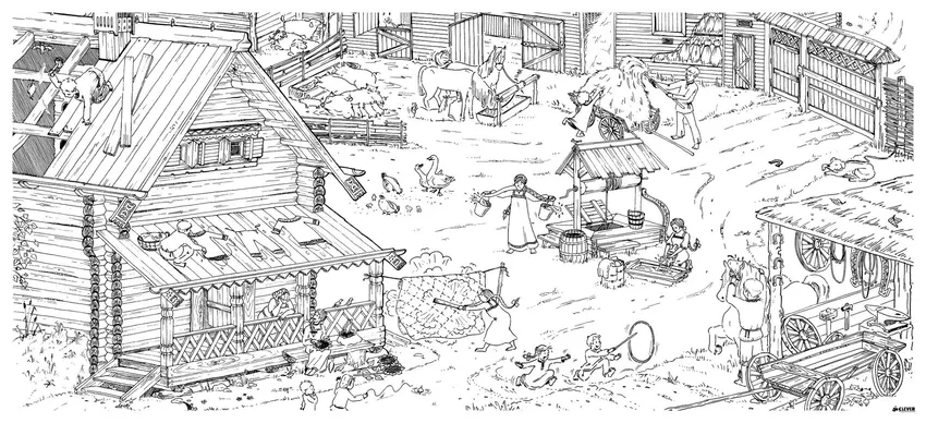 Tô màu tranh tô màu phố cổ đầy sắc thái và chi tiết thú vị