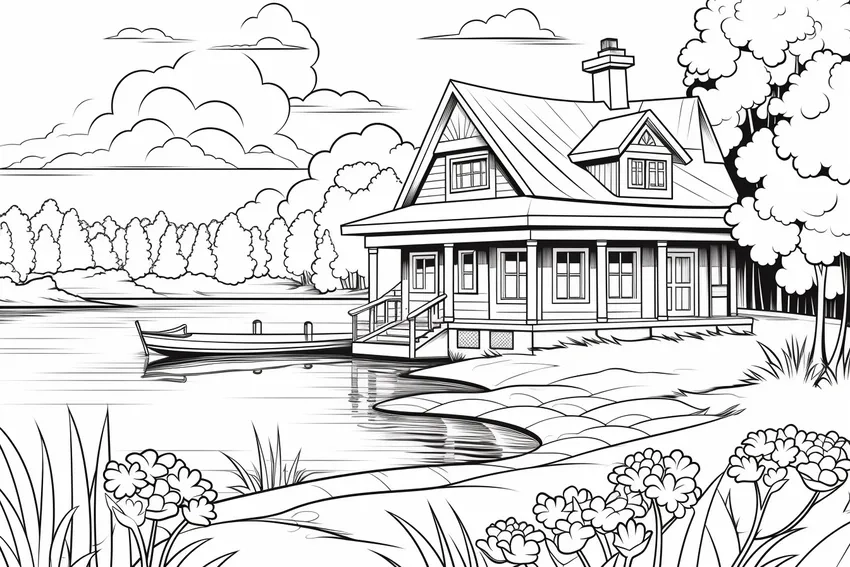 Khám phá tranh tô màu nhà đẹp thiếu nhi sáng tạo không giới hạn