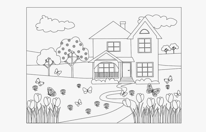 Thỏa sức sáng tạo với tranh tô màu nhà đẹp đẹp mắt và vui nhộn