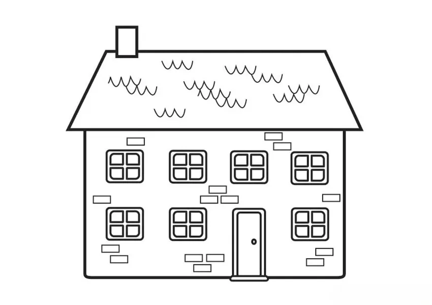 Bé vui thích với tranh tô màu ngôi nhà sáng tạo