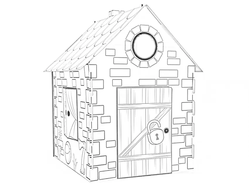 Bé khám phá mẫu tô màu nhà gạch nhiều kiểu dáng