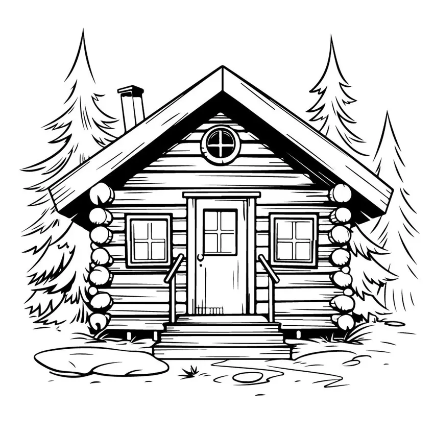 Bé khám phá thế giới qua tranh tô màu nhà gỗ cho trẻ em