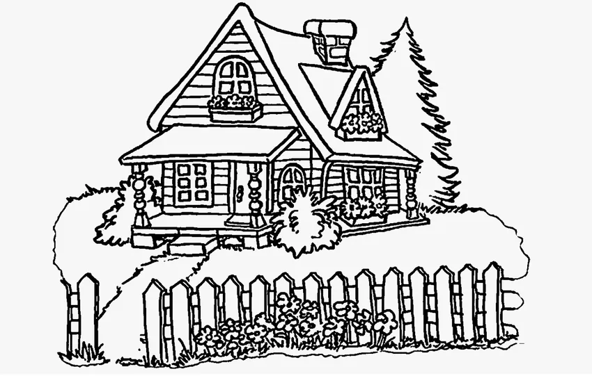 Tận hưởng niềm vui với tranh tô màu nhà gỗ đẹp