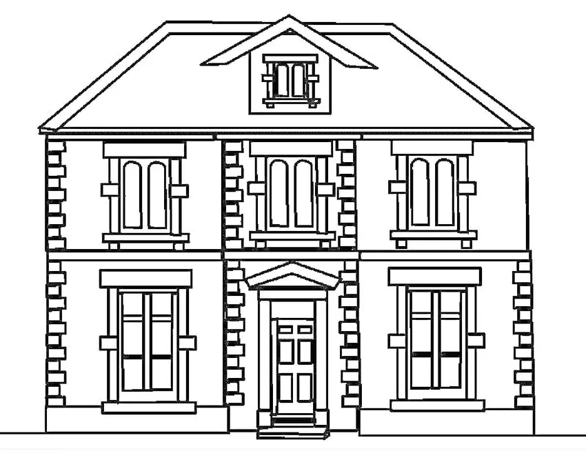 Khám phá tranh tô màu ngôi nhà hai tầng dễ tô cho bé