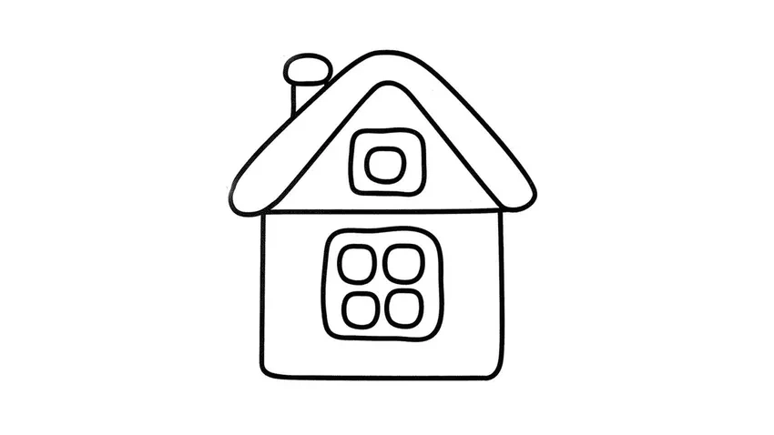 Tranh tô màu ngôi nhà dễ thương khiến bé thích mê